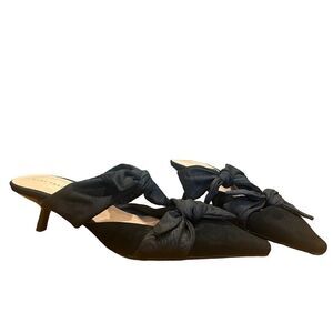 Zara Bow Knotted Kitten Heel Pointed Toe Shoes